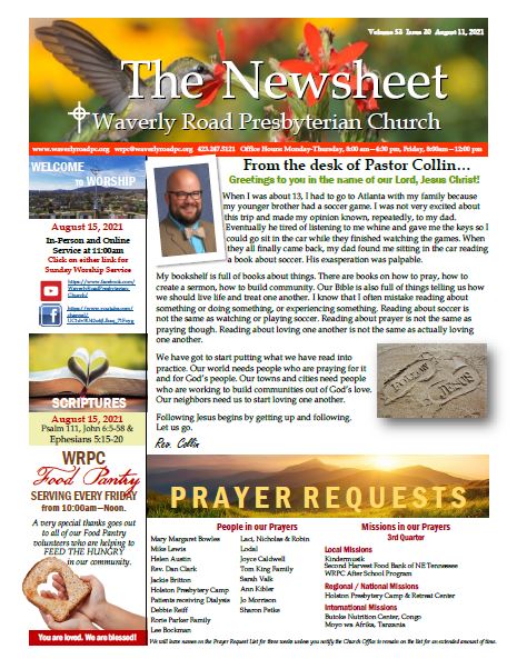 The Newsheet | Waverly Road Presbyterian Church